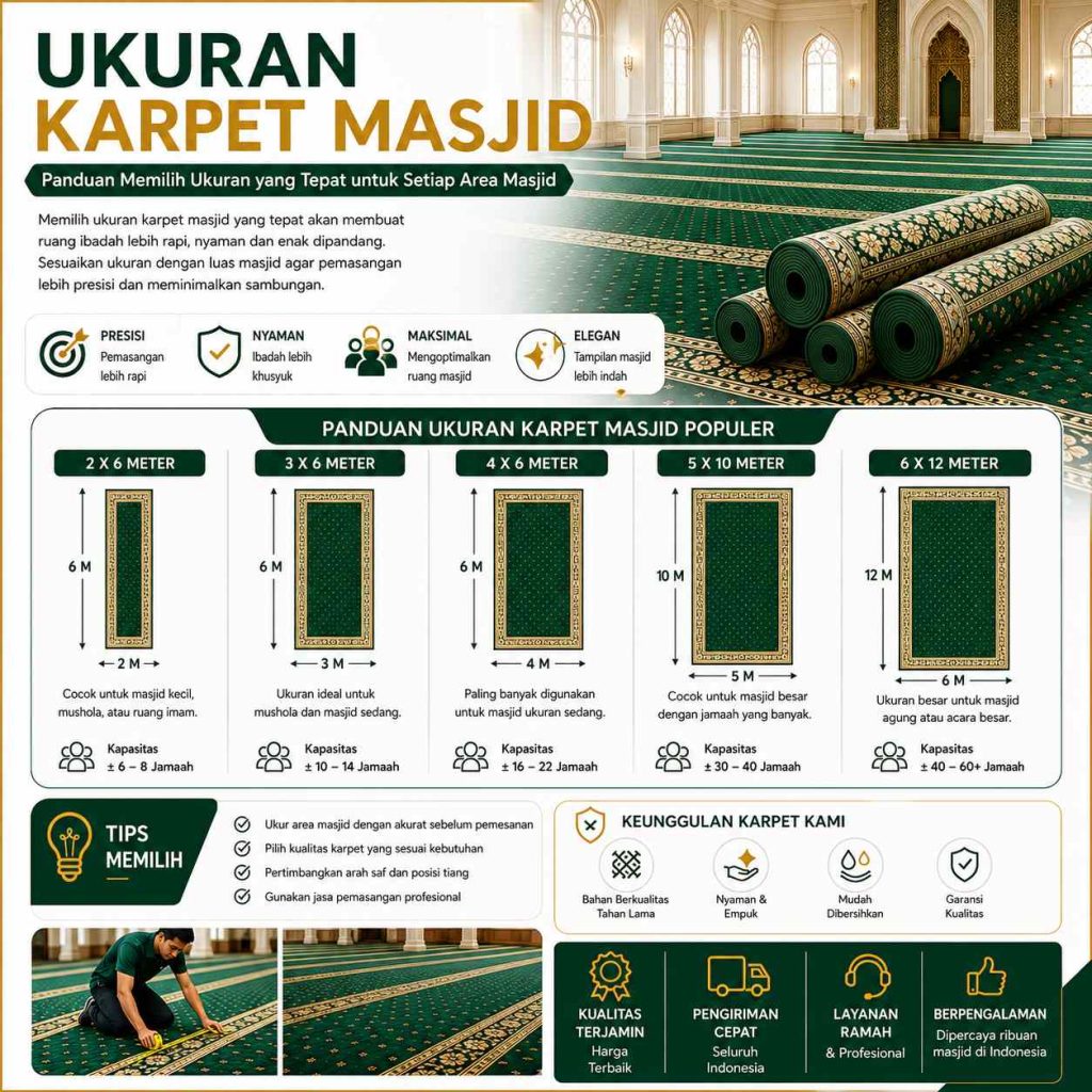 Ukuran Karpet Masjid Berdasarkan Pembagian Area